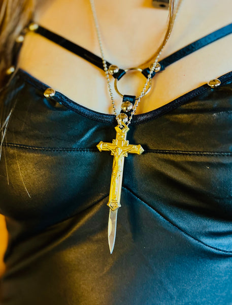Cross Switchblade Necklaces