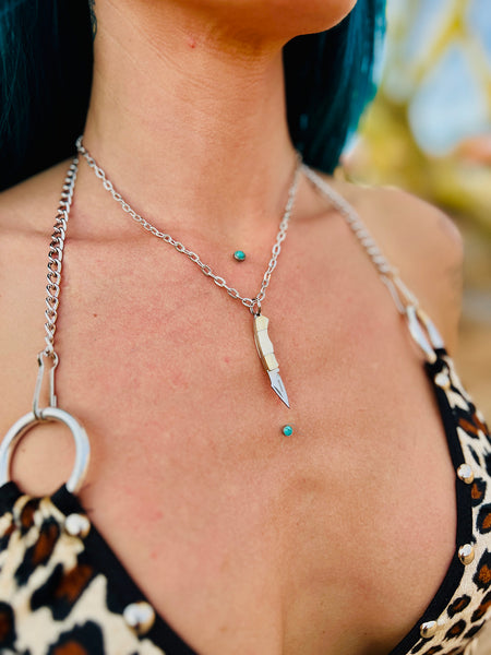 Tiny Switchblade Stiletto Necklaces