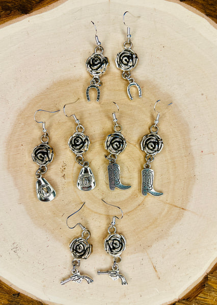 Ramblin Rose Cowgirl Dangle Earrings Look More Styles