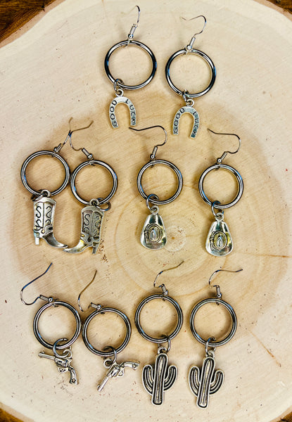 Small Hoop Charm Earrings Look More Styles