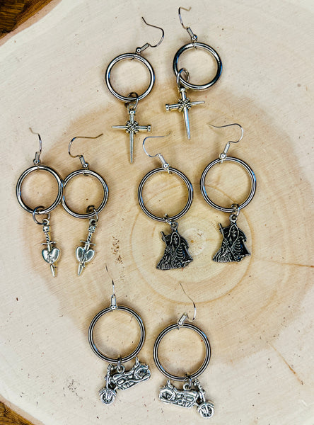 Small Hoop Charm Earrings Look More Styles