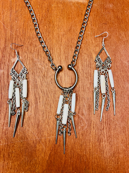 Gypsy Bone Necklace and Earring Set