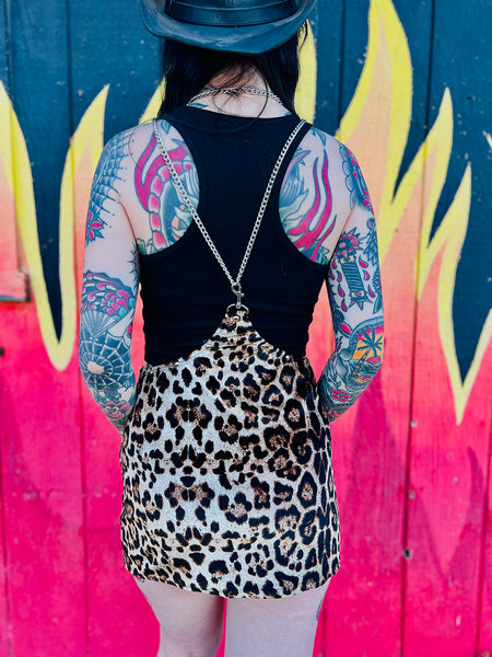 Chain Suspender Studded Skirt