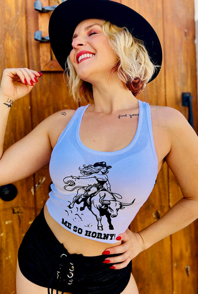 Me So Horny Racer Crop Top
