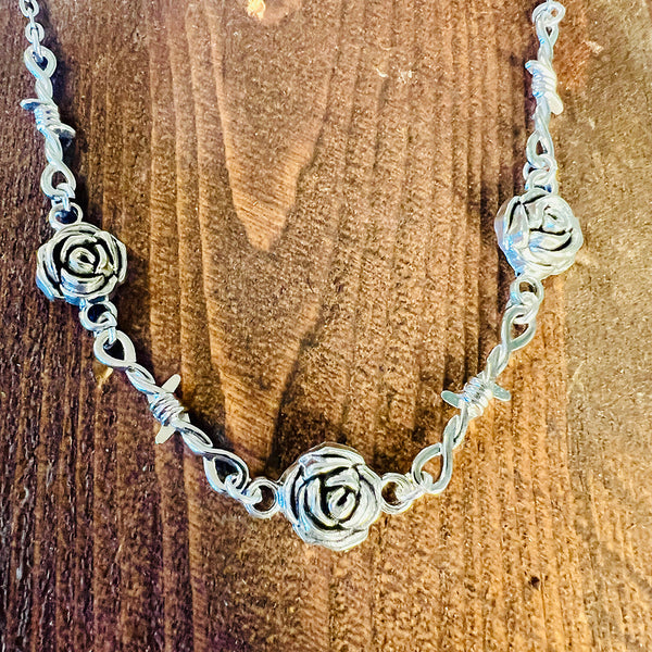 Rose Barbwire Necklace