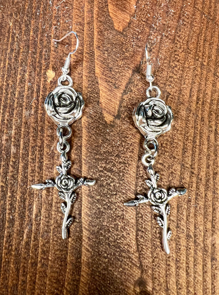 Rose Cowgirl Dangle Earrings Look More Styles