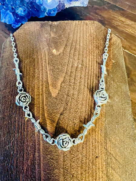 Rose Barbwire Necklace