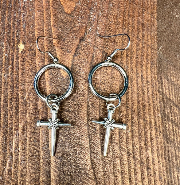 Small Hoop Earrings with Charm Look More Styles
