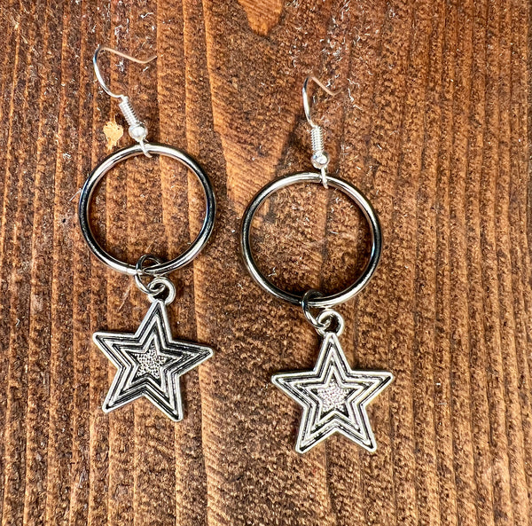 Small Hoop Earrings with Charm Look More Styles