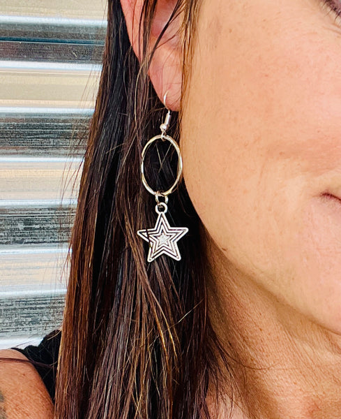 Small Hoop Earrings with Charm Look More Styles