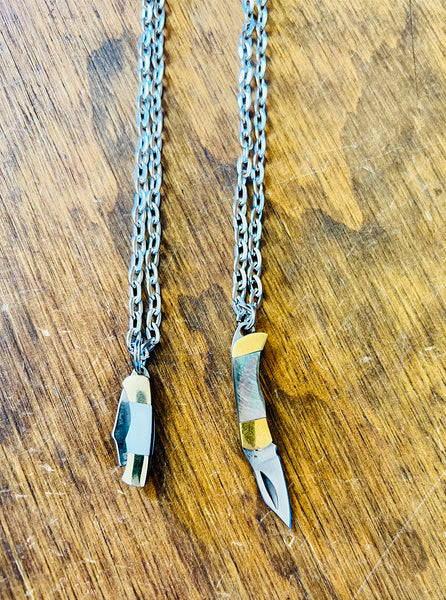 Tiny Switchblade Stiletto Necklaces