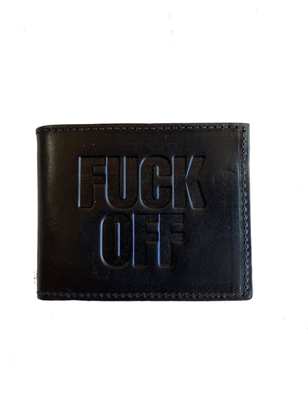 Fuck Off Biker Leather Bi-Fold Wallet USA