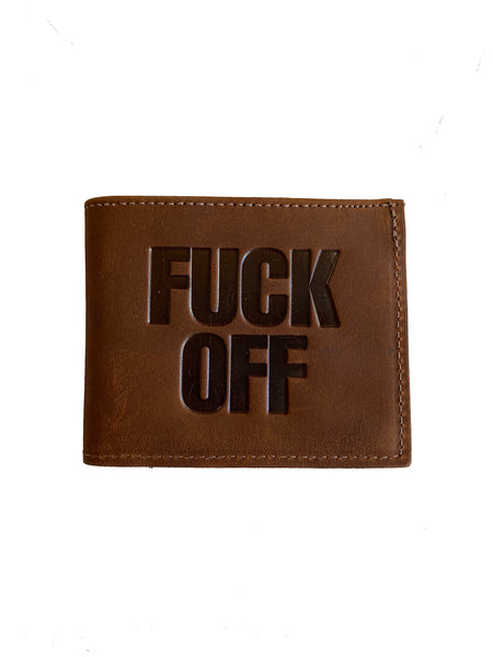 Fuck Off Leather Biker Bi-Fold wallet USA